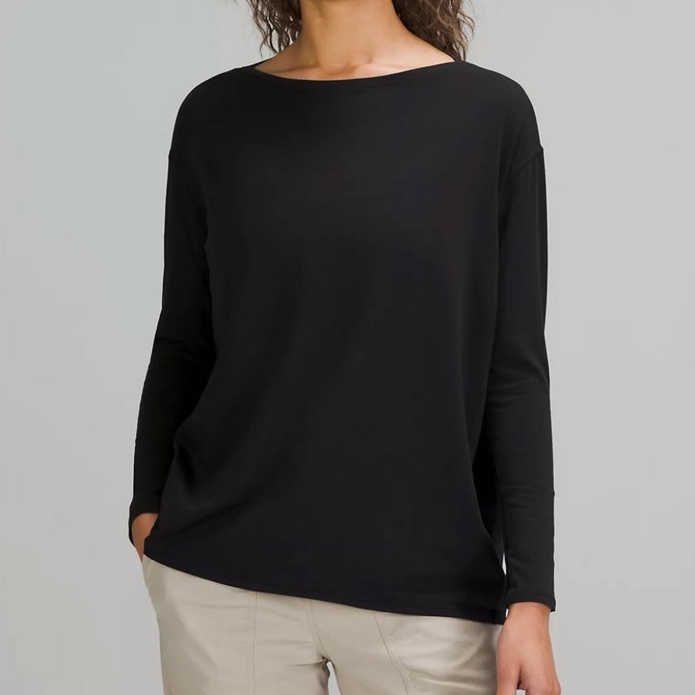 Lululemon 12 Back in Action Long-Sleeve Shirt - Black